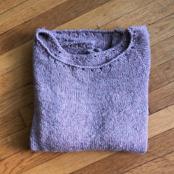 Hand knit alpaca sweater in mauve, size medium - Picture 2 of 8
